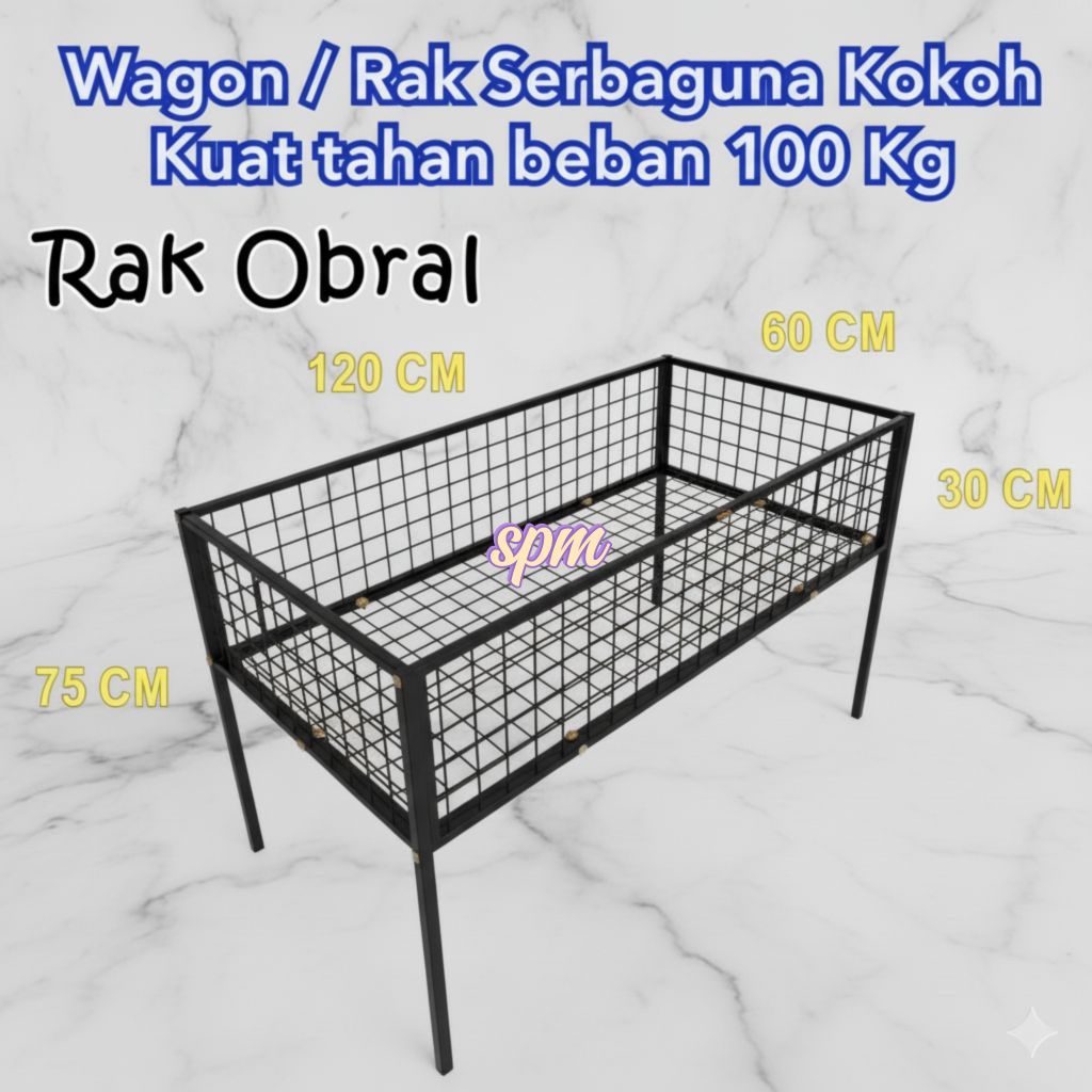 Box obral / keranjang obral / display obral / rak obral / wagon
