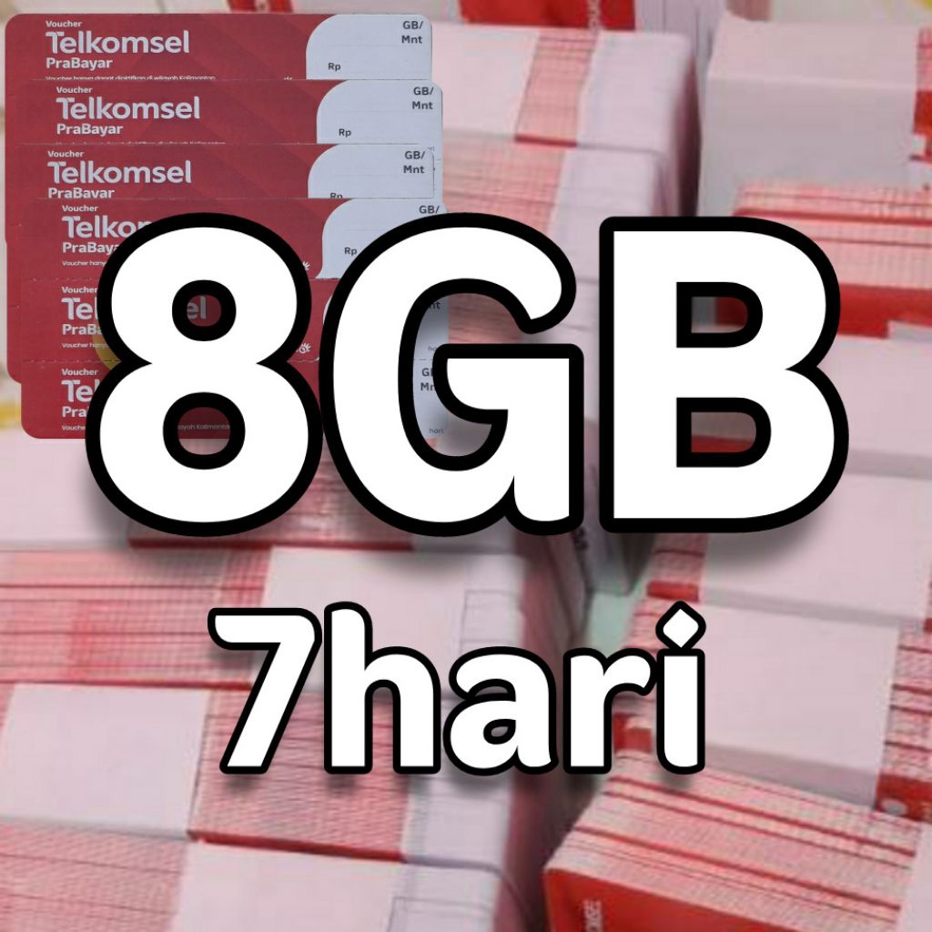 VOUCHER TELKOMSEL 8GB 7hari Zona 3 (Kalimantan)