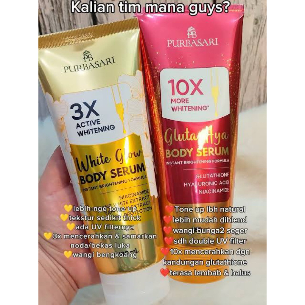 Purbasari white glow body serum 180ml/Purbasari/Body lotion purbasari/Head & body purbasari/Purbasar