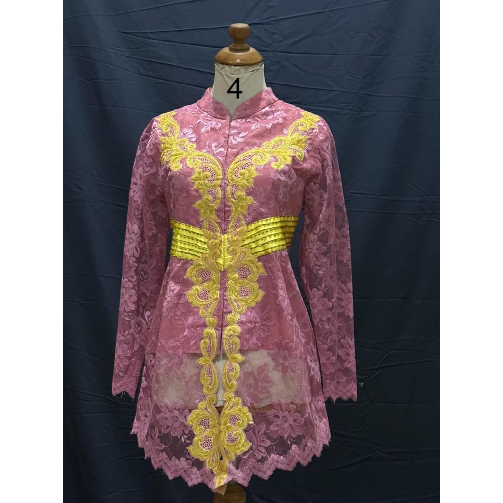 KODE 4 KEBAYA PINK BORDIR MEWAH JUMBO