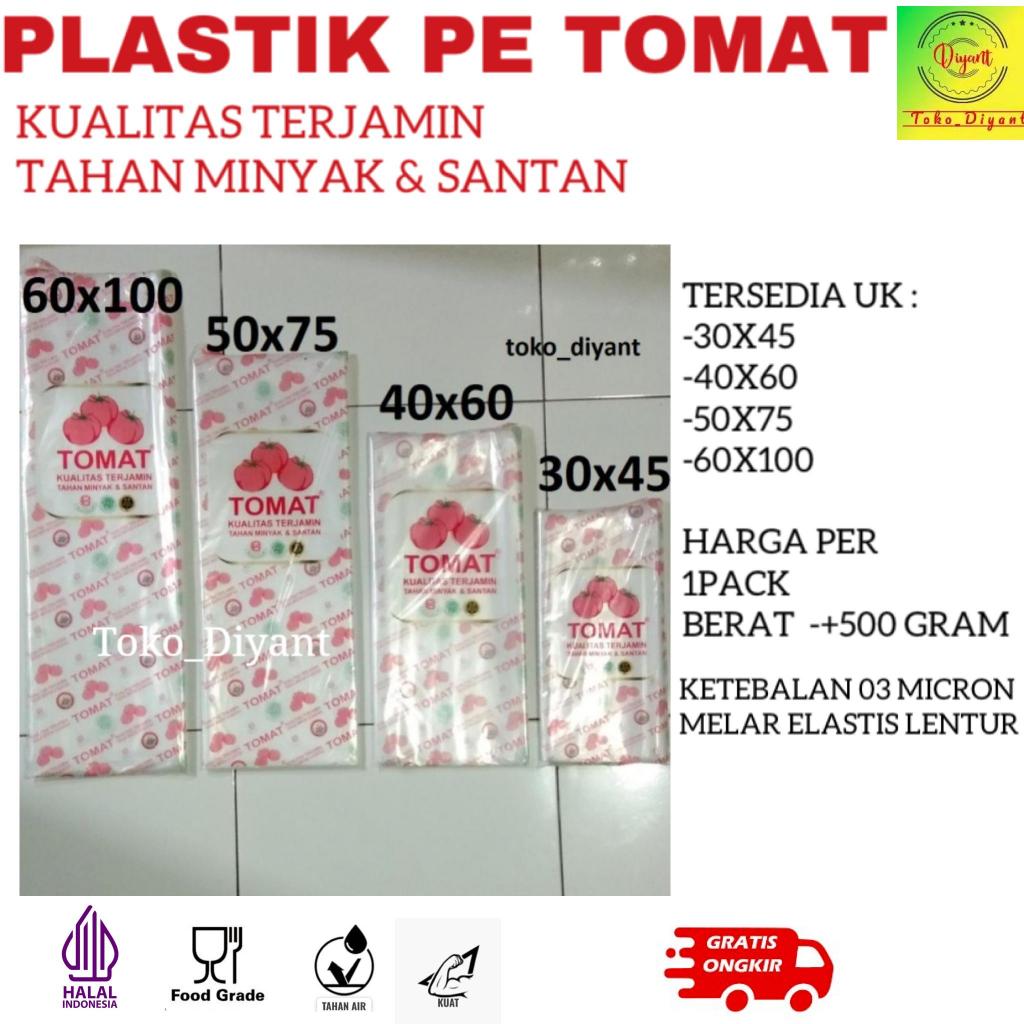 Plastik es PE Tomat 30x45 - 40x60 - 50x75 - 60x100 plastik Es 03 micron | plastik es kuat , melar , 