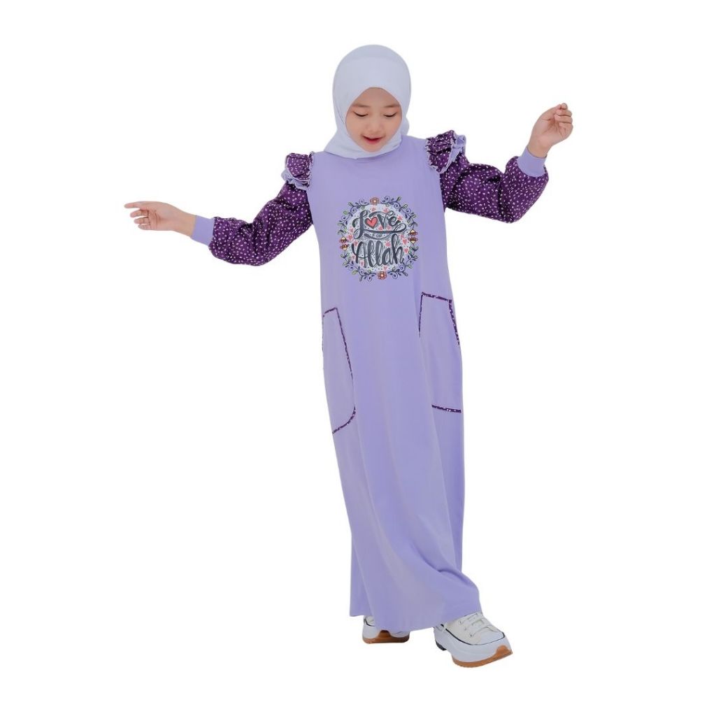 SHIBAKIDS Baju Muslim Anak Perempuan Aidah Series Gamis Anak Terbaru Baju Lebaran
