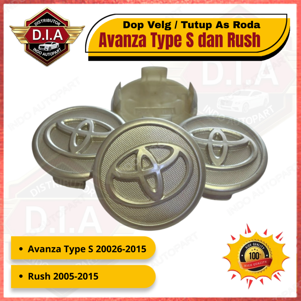 Dop Roda AVANZA Tipe S 2006-2015 RUSH 2005-2015 Dop Velg Tutup Velg Diameter 5,7cm