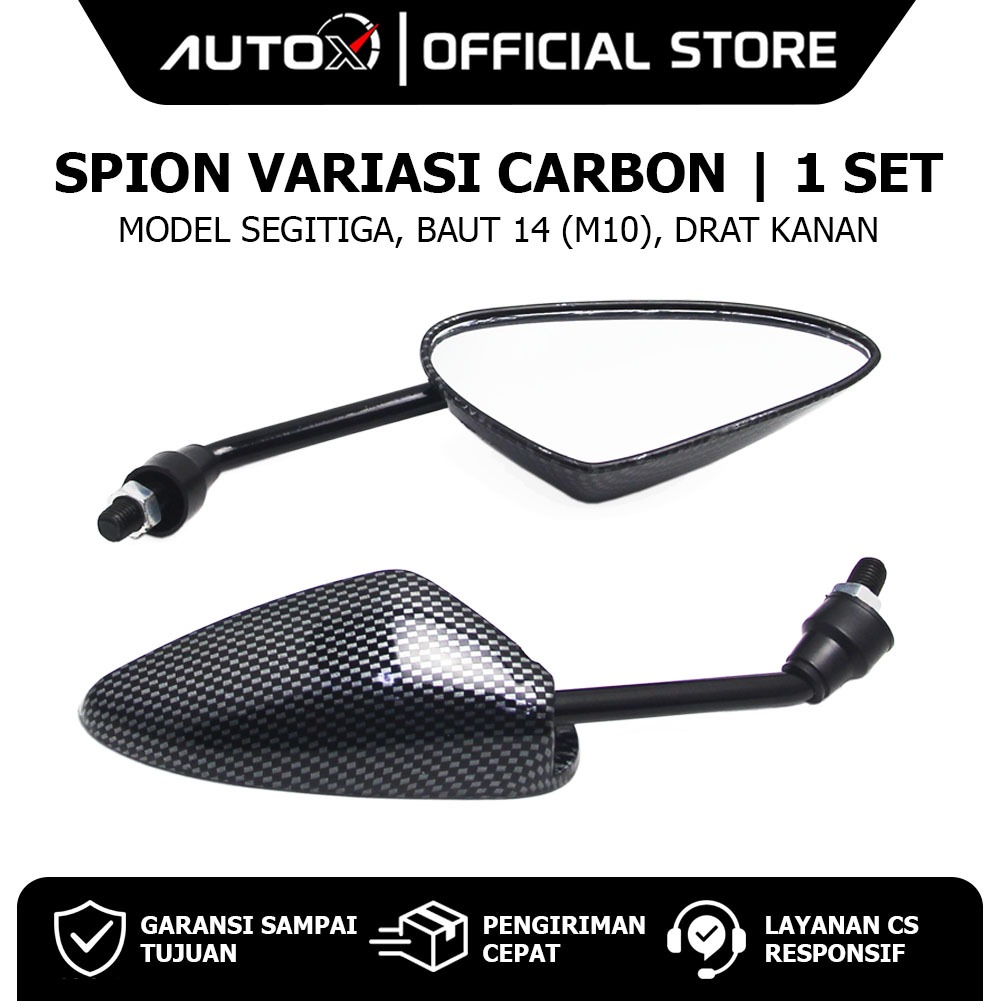 Spion Variasi Carbon Drat Honda Revo Absolute Supra X 125 F1 Spacy Beat FI Scoopy Vario 110 Karbu Bl