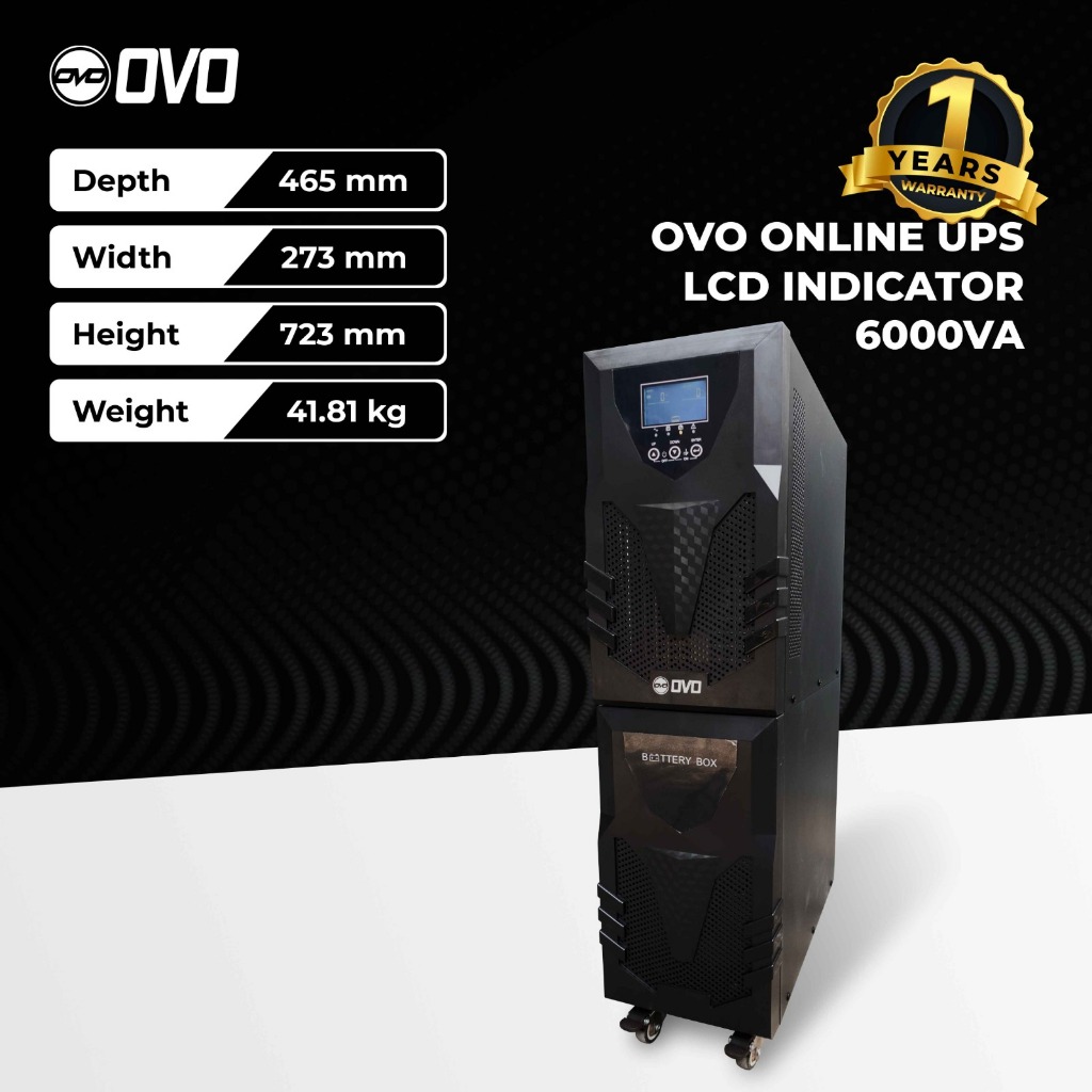 OVO UPS 6000VA with LCD Display - OVO UPS LCD Indicator 6000VA