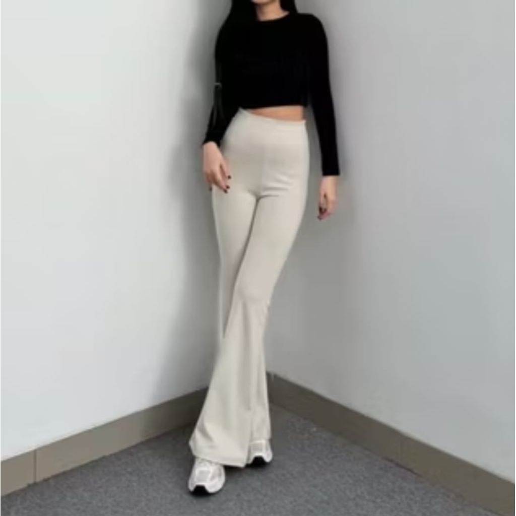 Flare Pants - Celana Kulot Cutbray Wanita - Kulot Cutbray Basic Wanita - Celana Kulot Highwaist  - H