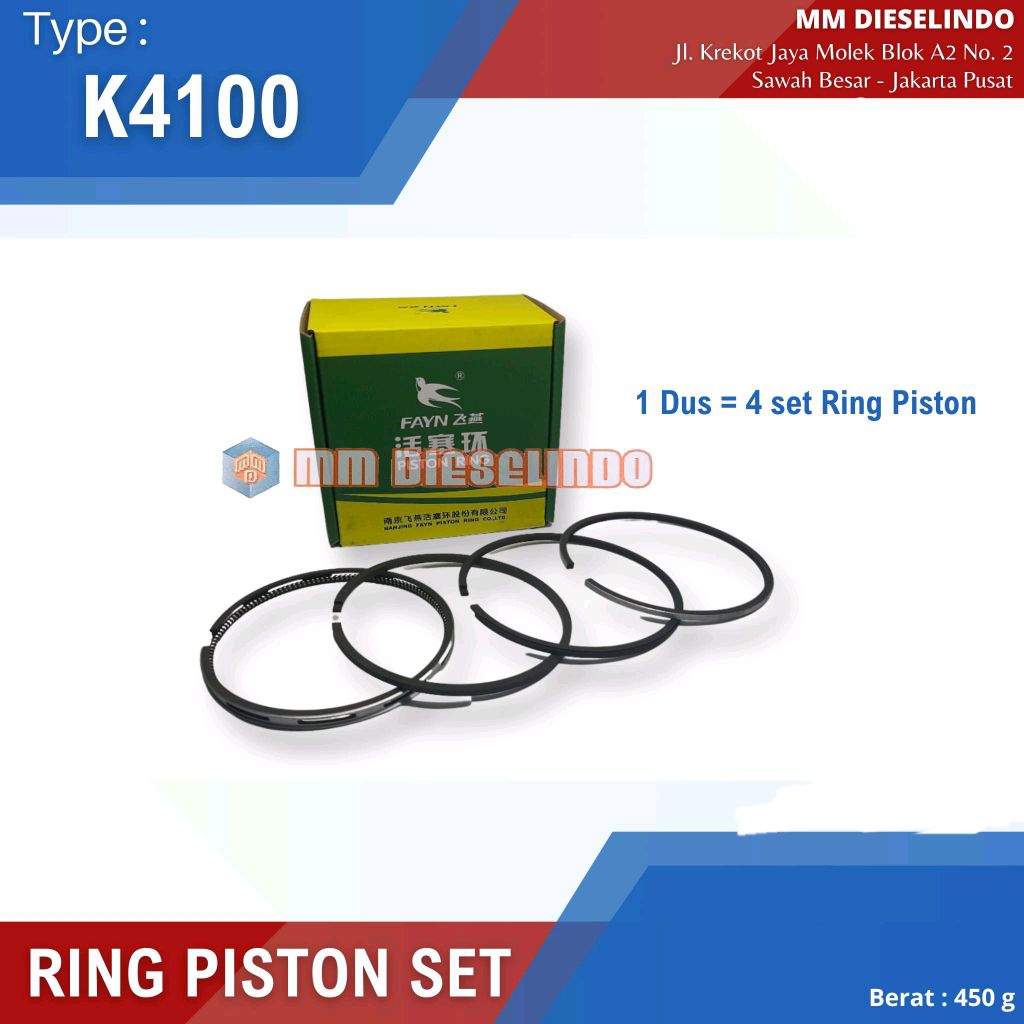 RING PISTON SET Engine Diesel K4100 K4100D K4100ZD ZH4100 - Ring Seher