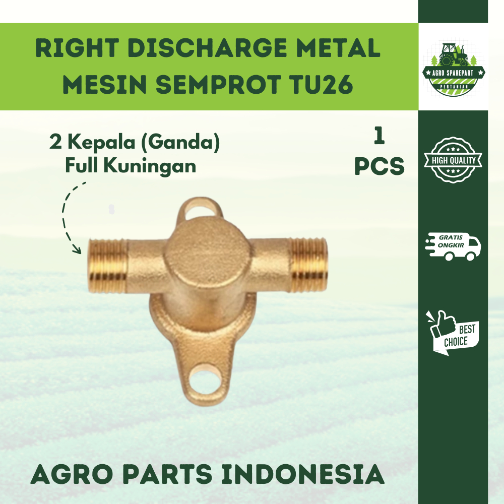 Dudukan Kanan Right Discharge Metal TU26 Kuningan Saluran Keluar Air Mesin Sprayer Semprot Hama 2tak