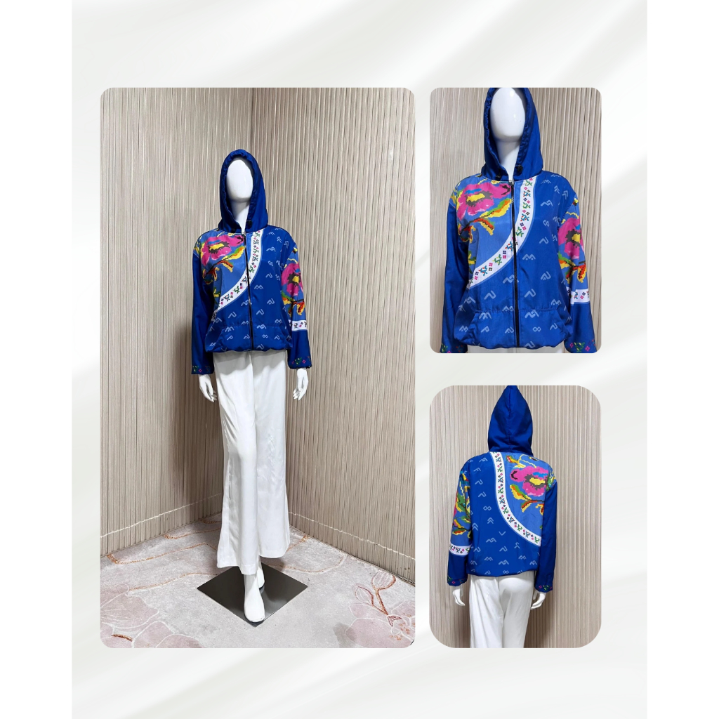 Jaket lagosi lontara baby blue