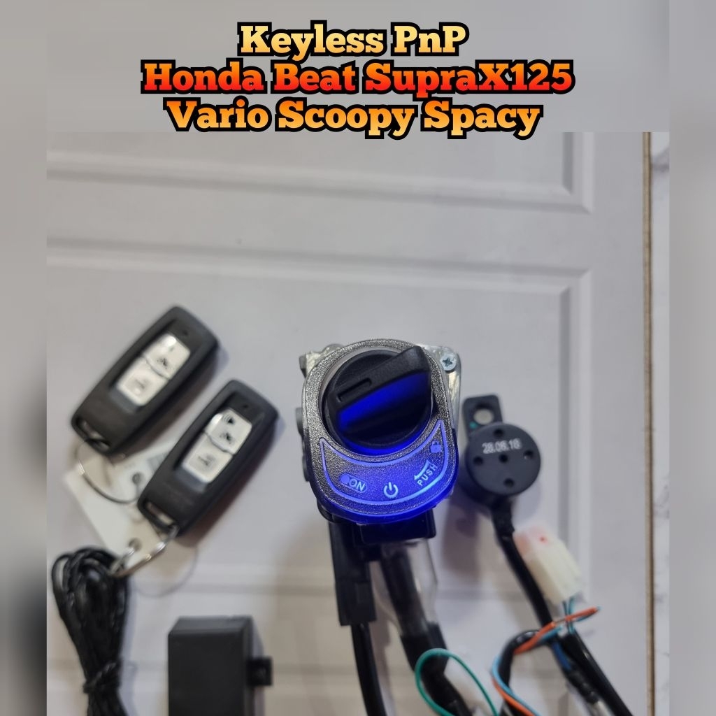 Keyless Honda Beat Karbu Beat Eco Vario 110 Scoopy Revo GTR SupraX125 Spacy Blade Original Honda Ful