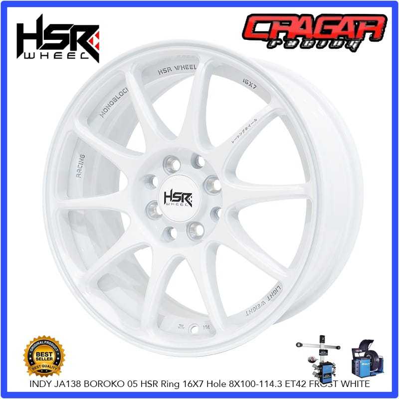 Velg Mobil R16 Lubang 4 Buat Nissan Livina Evalia Latio Grand Livina Dll - Hsr Indy R16 White