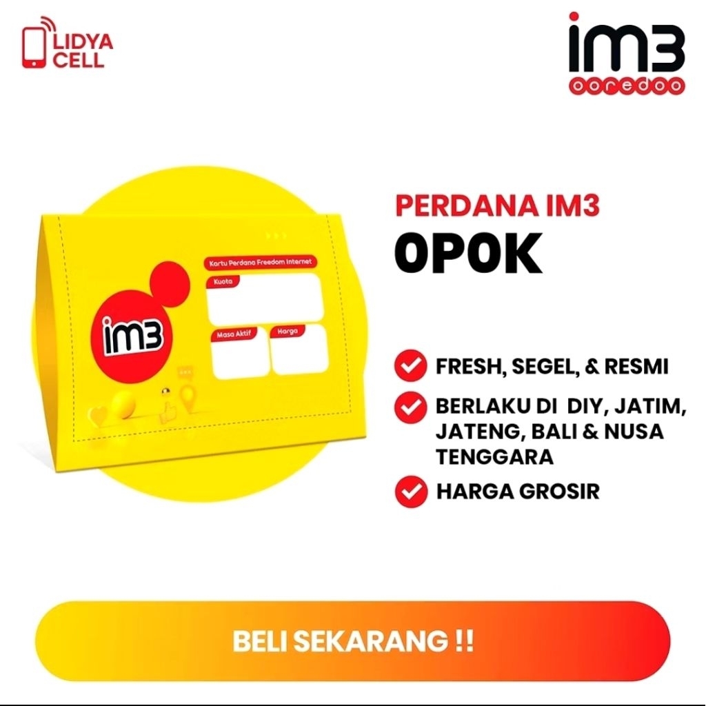 KARTU PERDANA IM3 INDOSAT SEGEL 1 BOX ISI 50 PCS