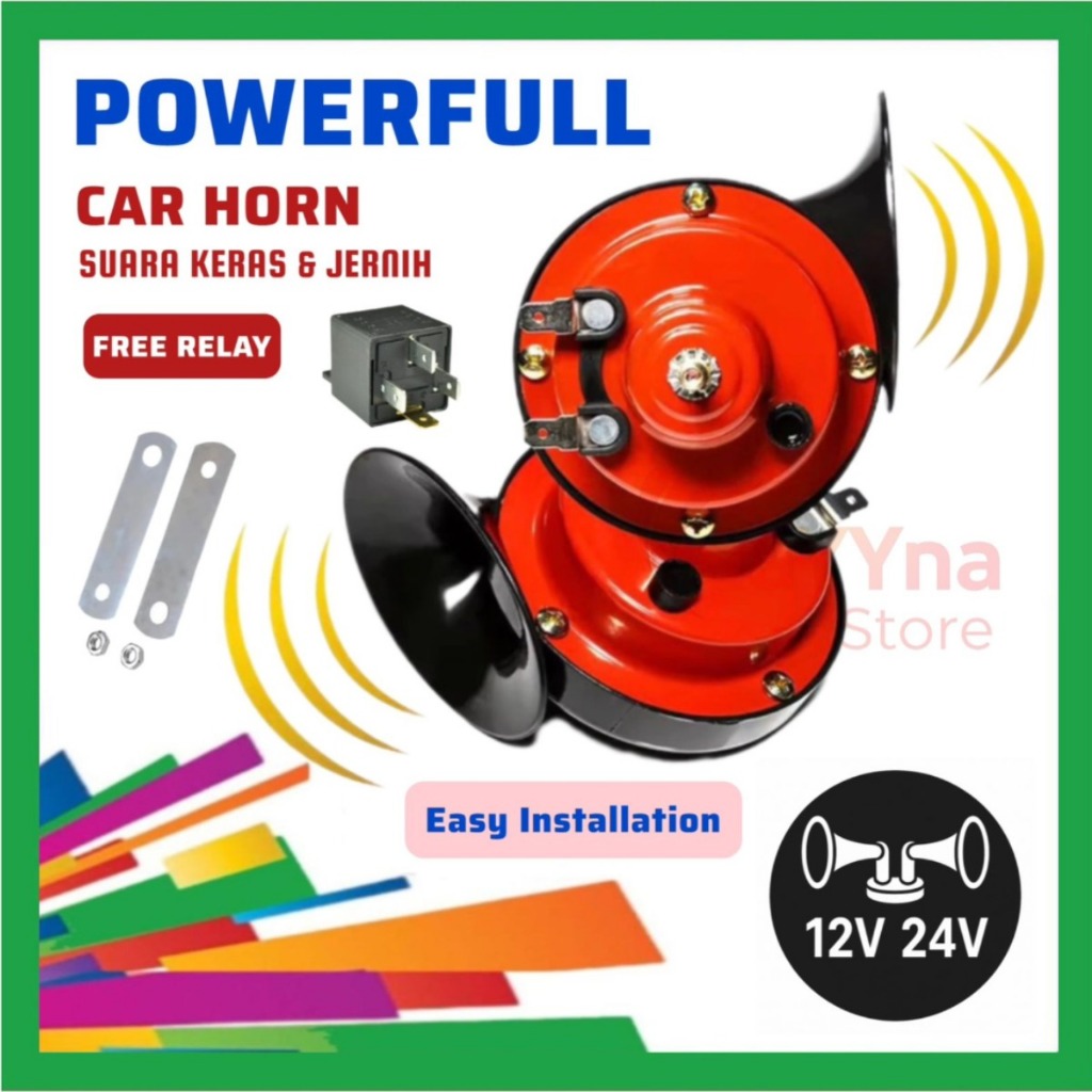 Klakson Keong double ngebass Waterproof Anti Air 12 24 V  Variasi Aksesoris Motor Nmax Aerox Beat Va