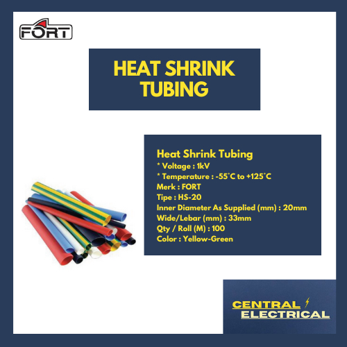 FORT Heat Shrink Tubing 20mm, 1kV merk Fort tipe HS-20