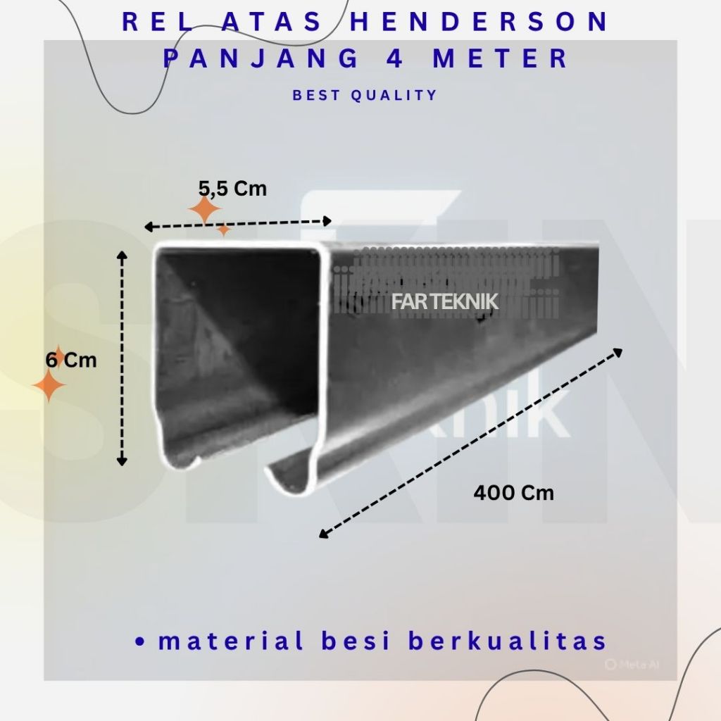 REL / HENDERSON / REL ATAS HENDERSON PANJANG 4 METER / PINTU BESI TEBAL ANDERSON HENDERSON