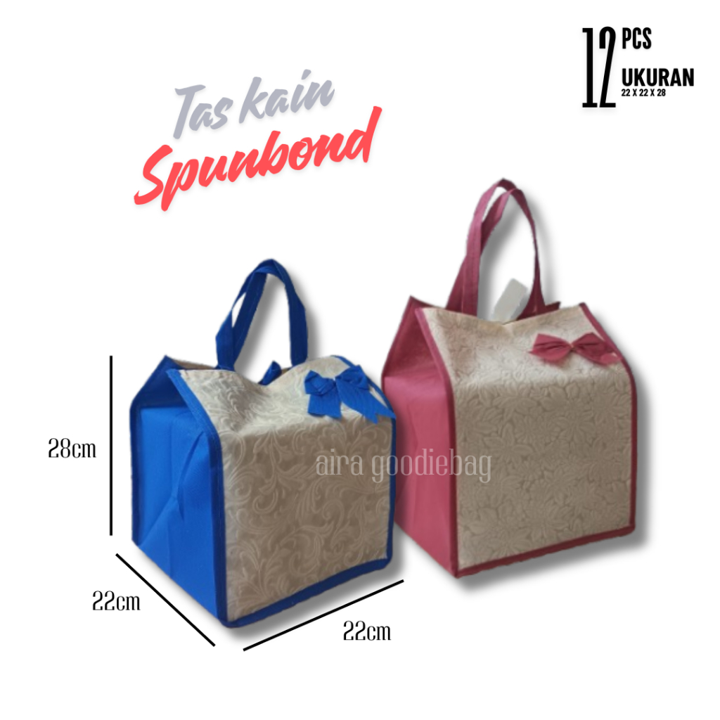 Sovenir Tas pita embos uk 22x22 isi 1 lusin tas box nasi tas besek tas berbagi