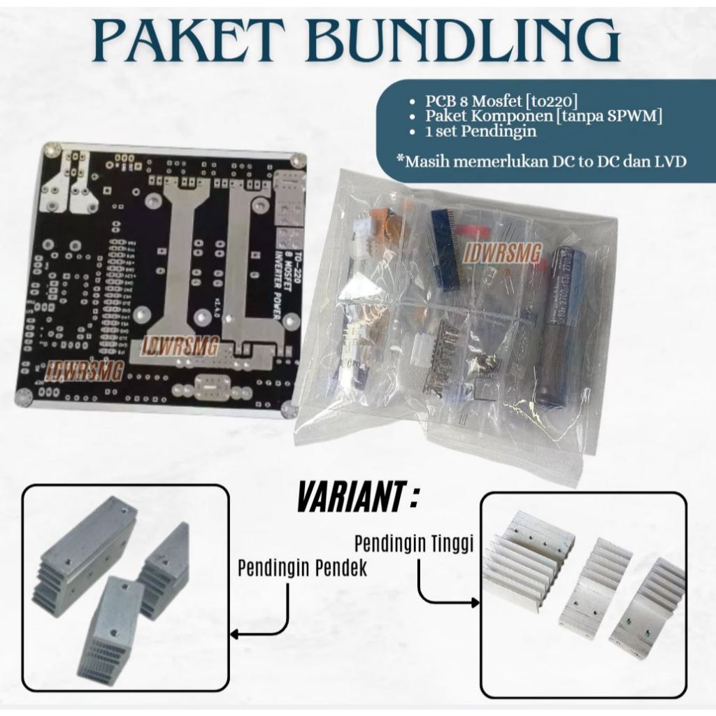Siap Solder Paket bundling PCB Inverter 8 Mosfet To-220 low Frequency 12V/24V/36V/48V PCB Inverter +