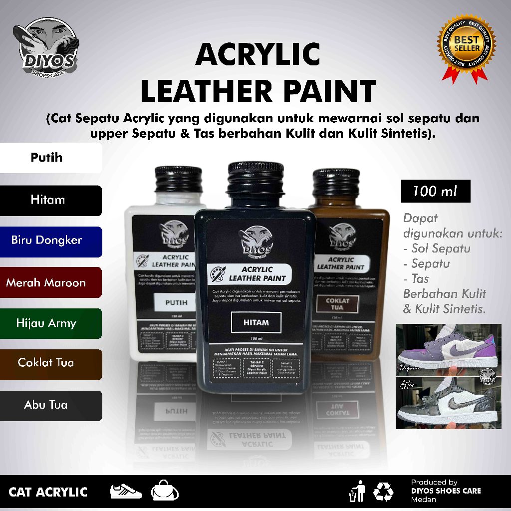 DIYOS Acrylic Leather Paint | Cat Khusus Sepatu Kulit - Cat Sol Sepatu