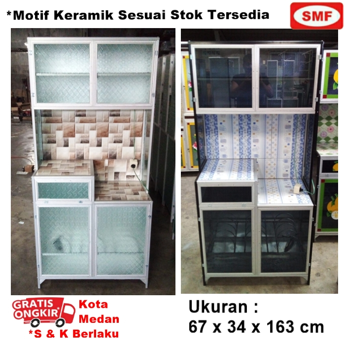 LEMARI SAYUR / RAK PIRING 2PT - KERAMIK LACI KACA POLOS PUTIH / RYBEN