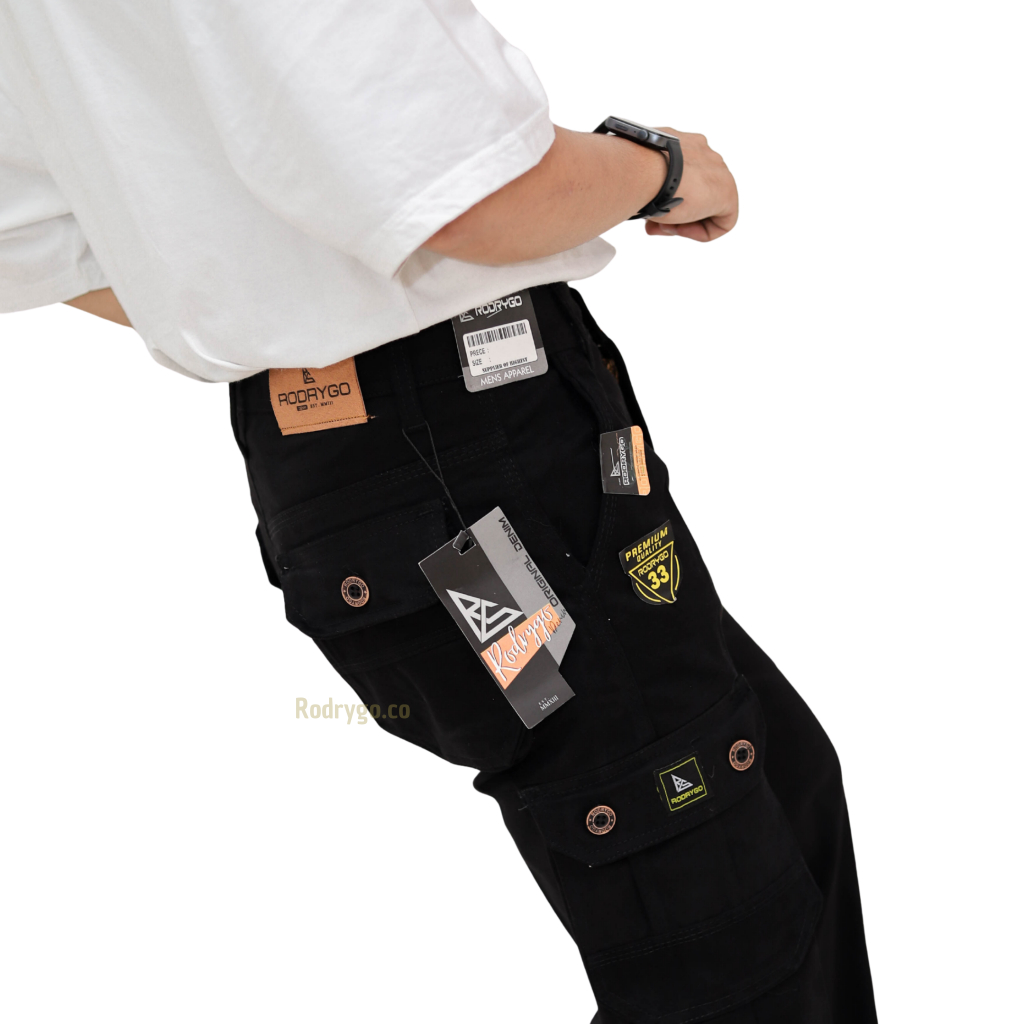 BestPromo Rodrygo - Celana Panjang Cargo Pria Dewasa Slim Fit Twill Kanvas Non Stretch High Premium