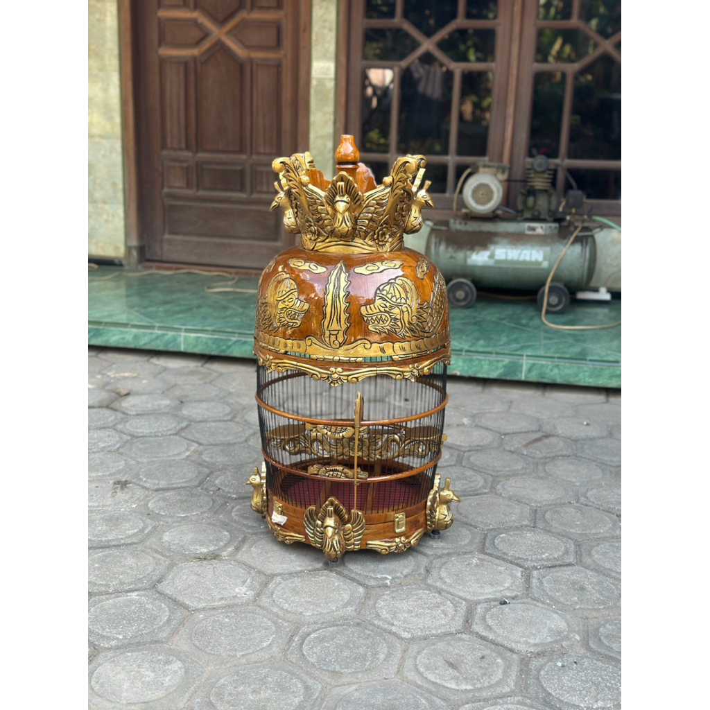 Sangkar Perkutut Ukiran Naga Tebok Merak