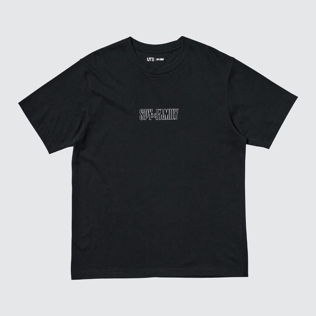 Tshirt Uniqlo Spy x Family (Forger) | UT SpyxFamily Kaos Lengan Pendek - Hitam
