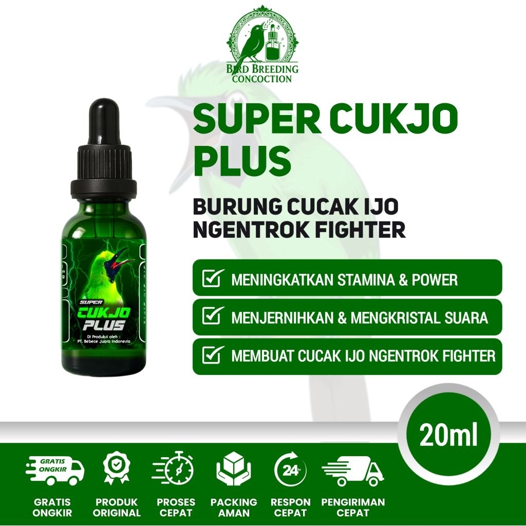 Super Cukjo Plus - Suplemen Penggacor Burung Cucak Ijo | Formula Vitamin Cak Ijo Jamtrok Ngentrok