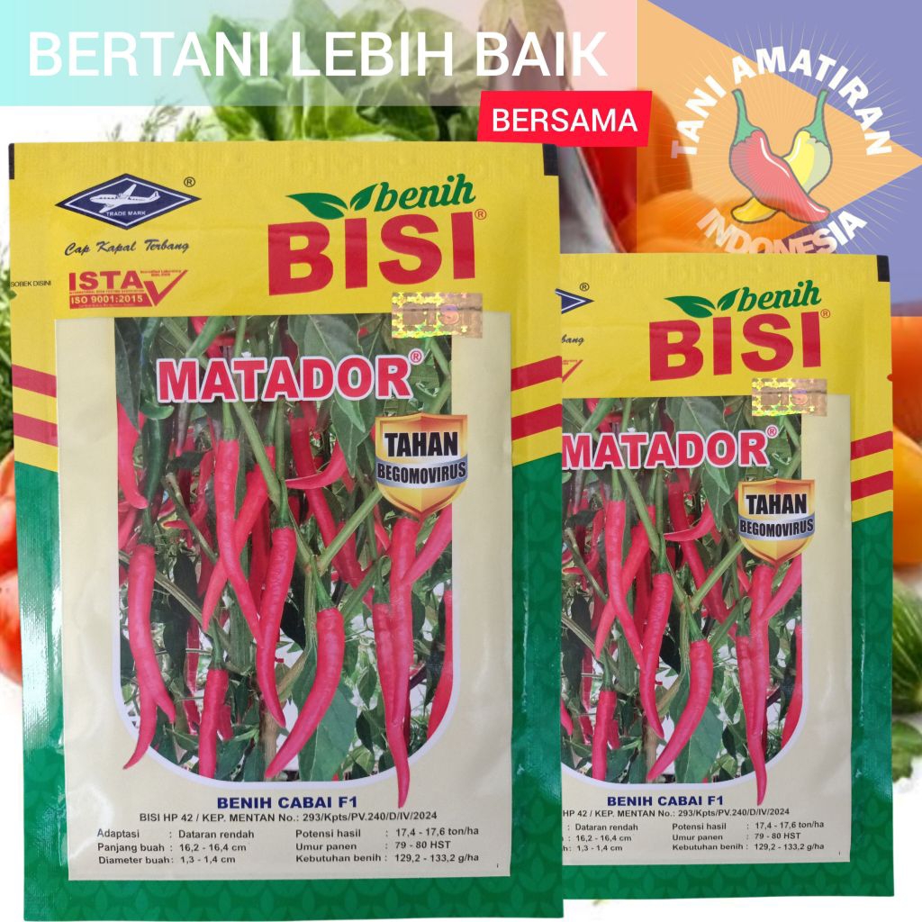 MATADOR F1 Benih Cabai Besar Hibrida Tahan Virus Original 10gram