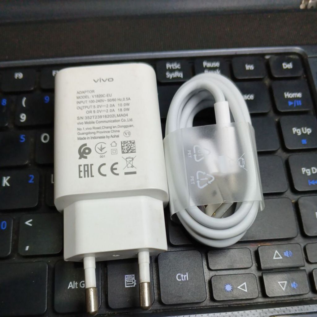 batok charger Vivo 18 Watt fast charging  original copotan