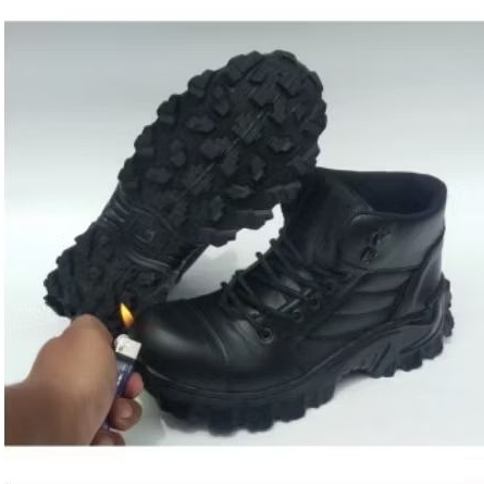 Sepatu Safety Pria Kickers Armor | Sepatu Hitam Kulit Asli