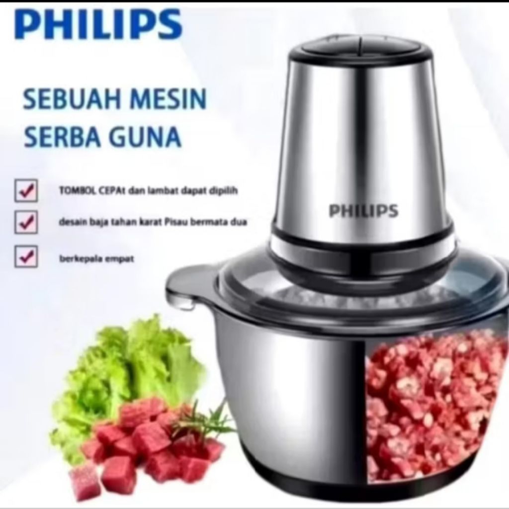 blender Chopper philips kapasitas 2L penggiling daging serbaguna