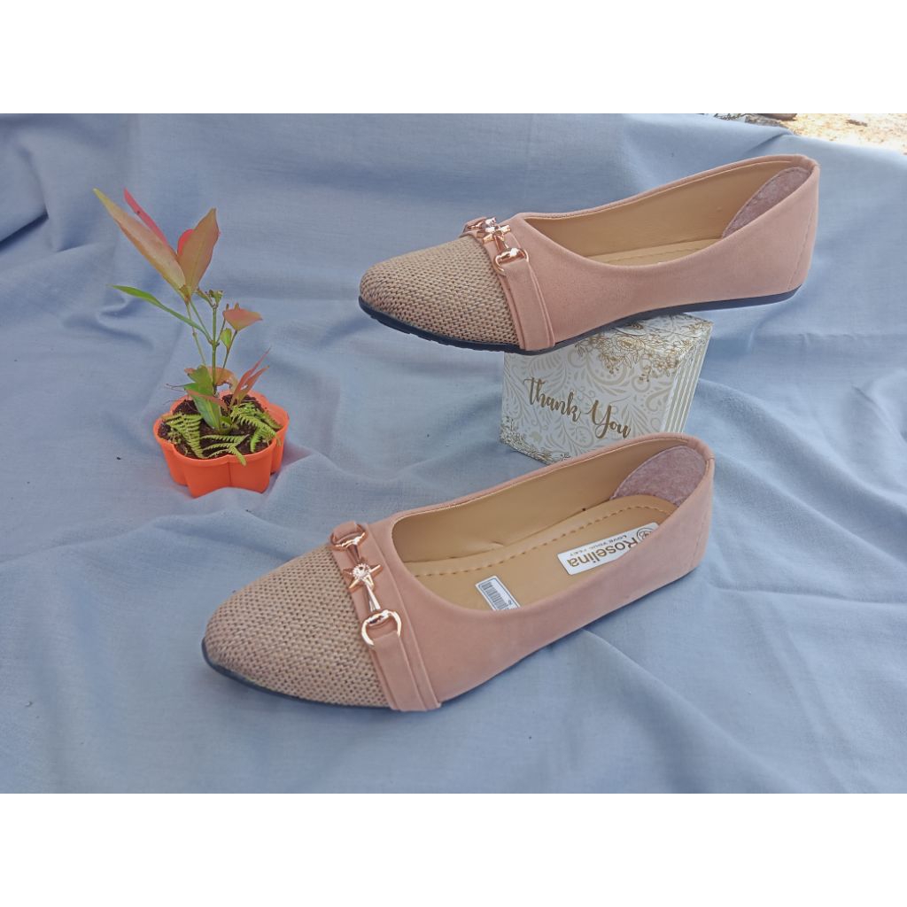 Sepatu Wanita Flat Shoes Kekinian varian motif bintang