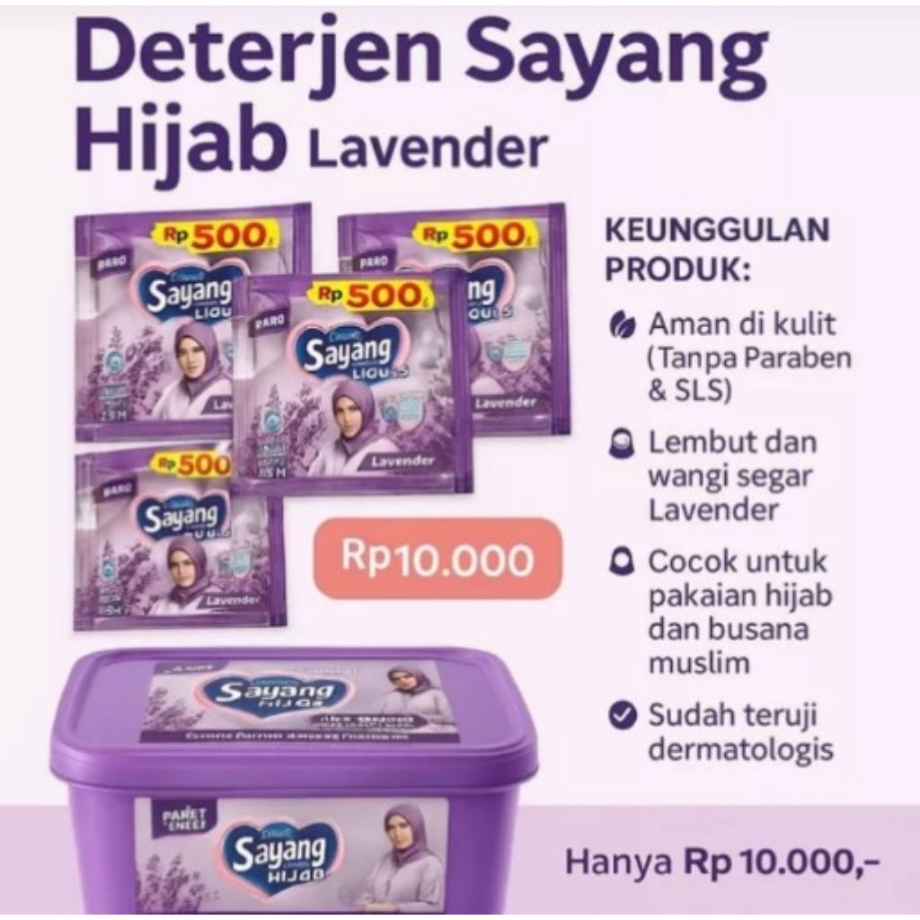 Detergent liquid sayang + box