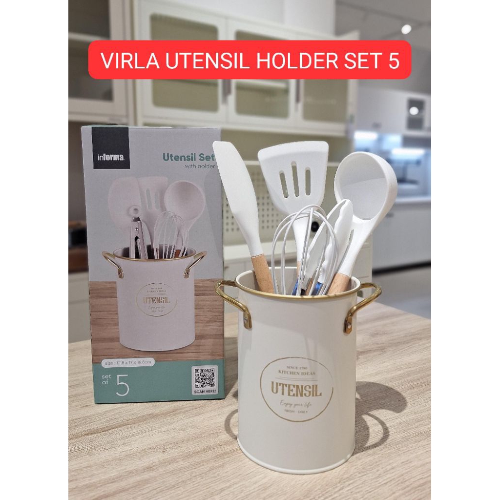 Utensil set informa/ Informa set 6pcs Virla peralatan masak dengan holder penyimpanan