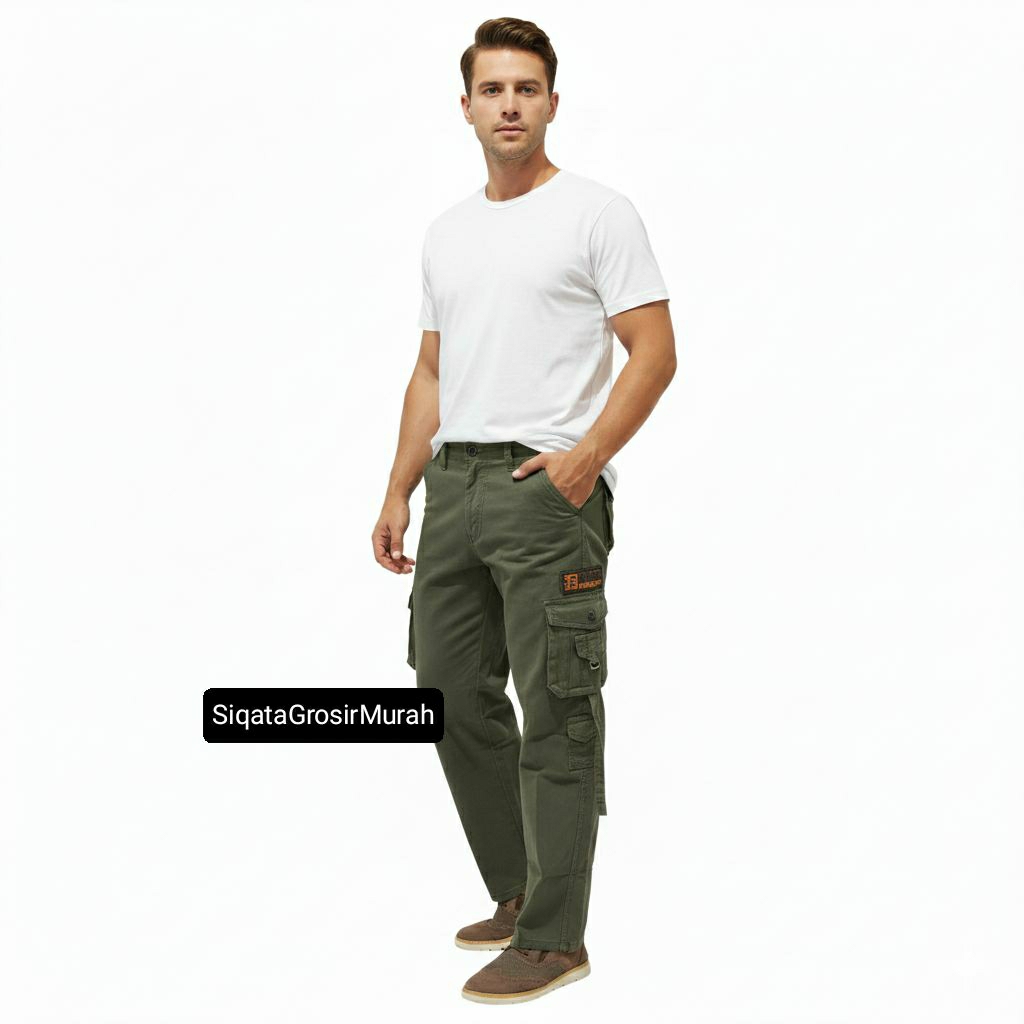 Celana Cargo Jeans Panjang Cowok Kasual Kargo Outdoor Kempol Pria Remaja Dewasa Pendaki