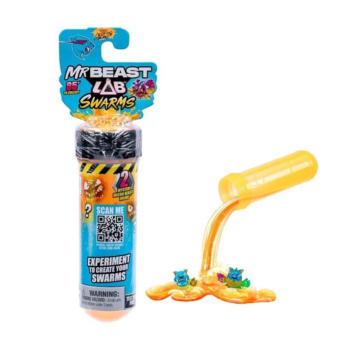 MrBeast Lab Swarms Atomic Series 2 Pack | Mainan Surprise Micro Beast (Fizzing Test Tube)