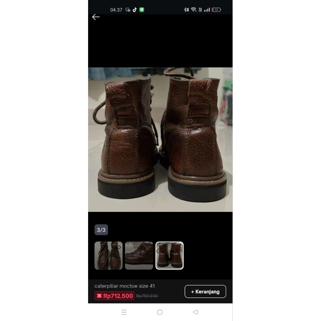 caterpillar moctoe size41