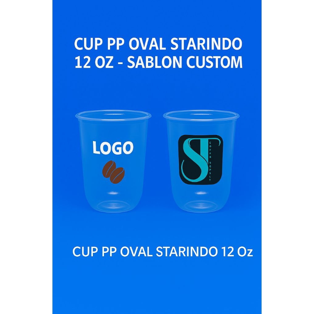 Starindo Sablon Cup PP Oval 12 Oz
