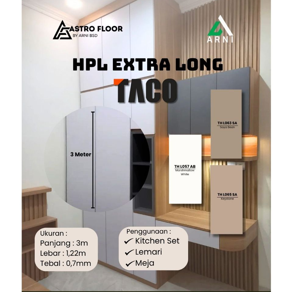 [TACO] HPL Warna Solid HPL Pelapis Furniture Tahan Panas Anti Rayap