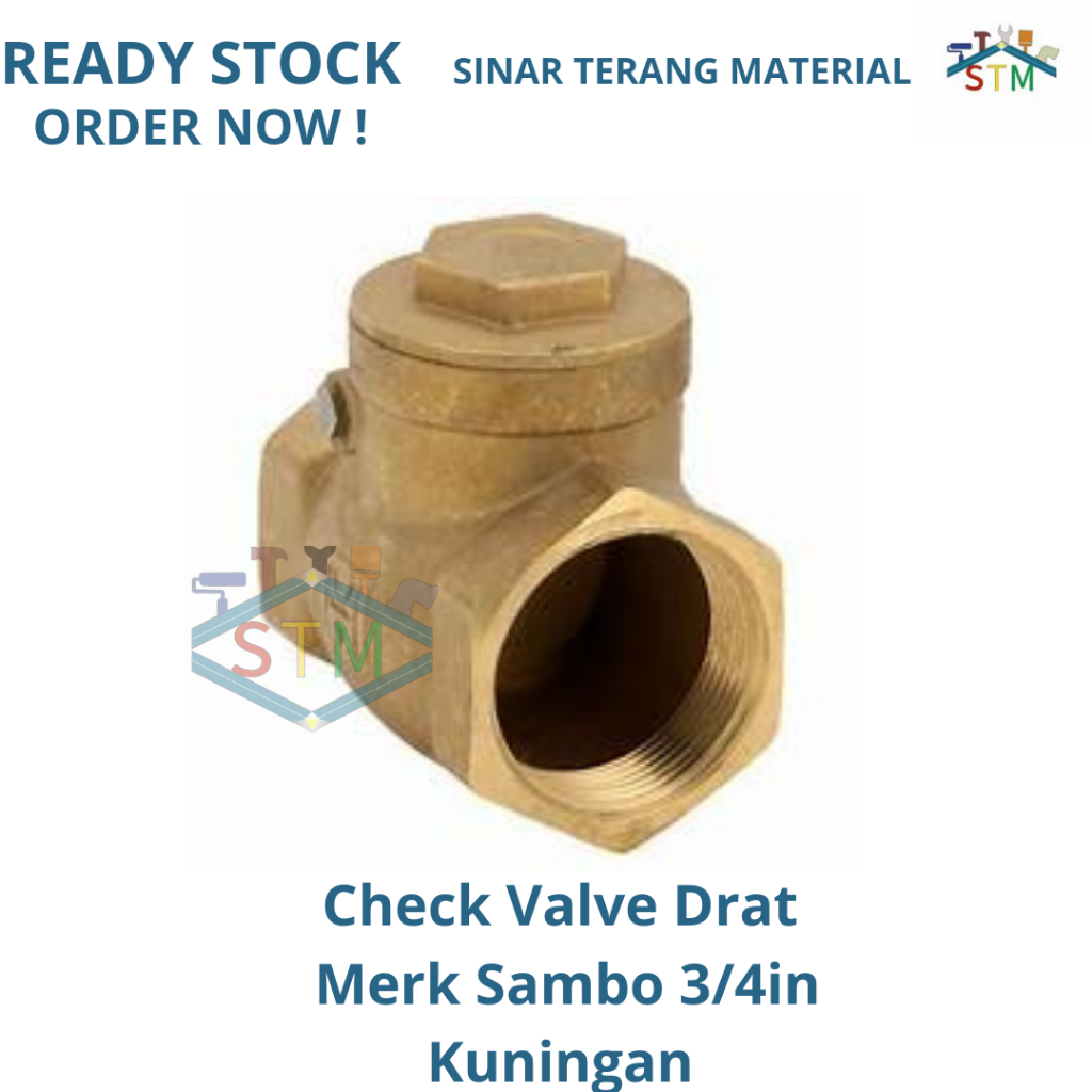 Check Valve Sambo Kuningan 3/4" / Check Valve 3/4in / Swing Check Valve Kuningan