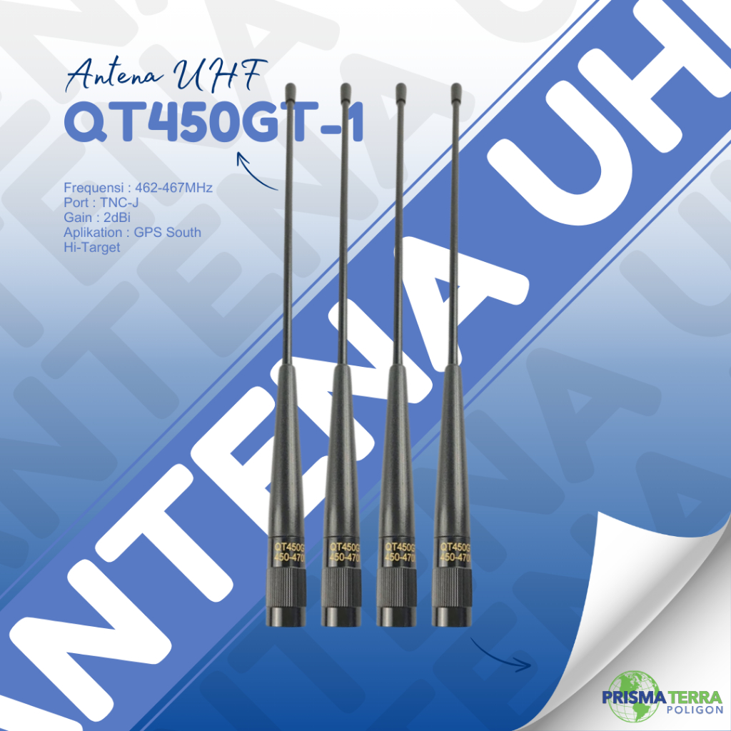 Antena UHF QT450GT-1 Frequensi 462-467MHz Port TNC-J Gain 2dBi