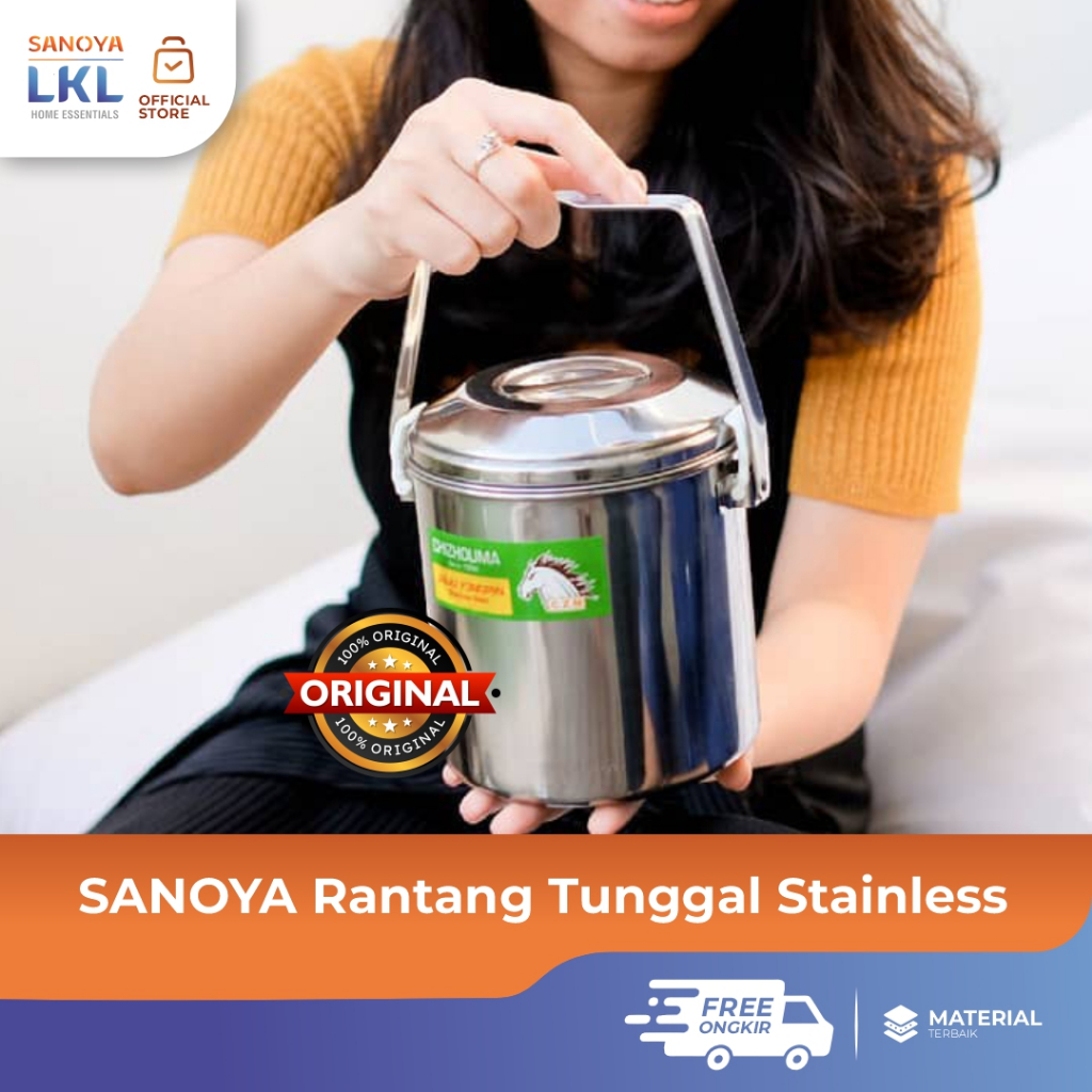 SANOYA Rantang Tunggal Stainless Pakai Kunci 10 & 12 CM | Rantang Stainless Serba Guna