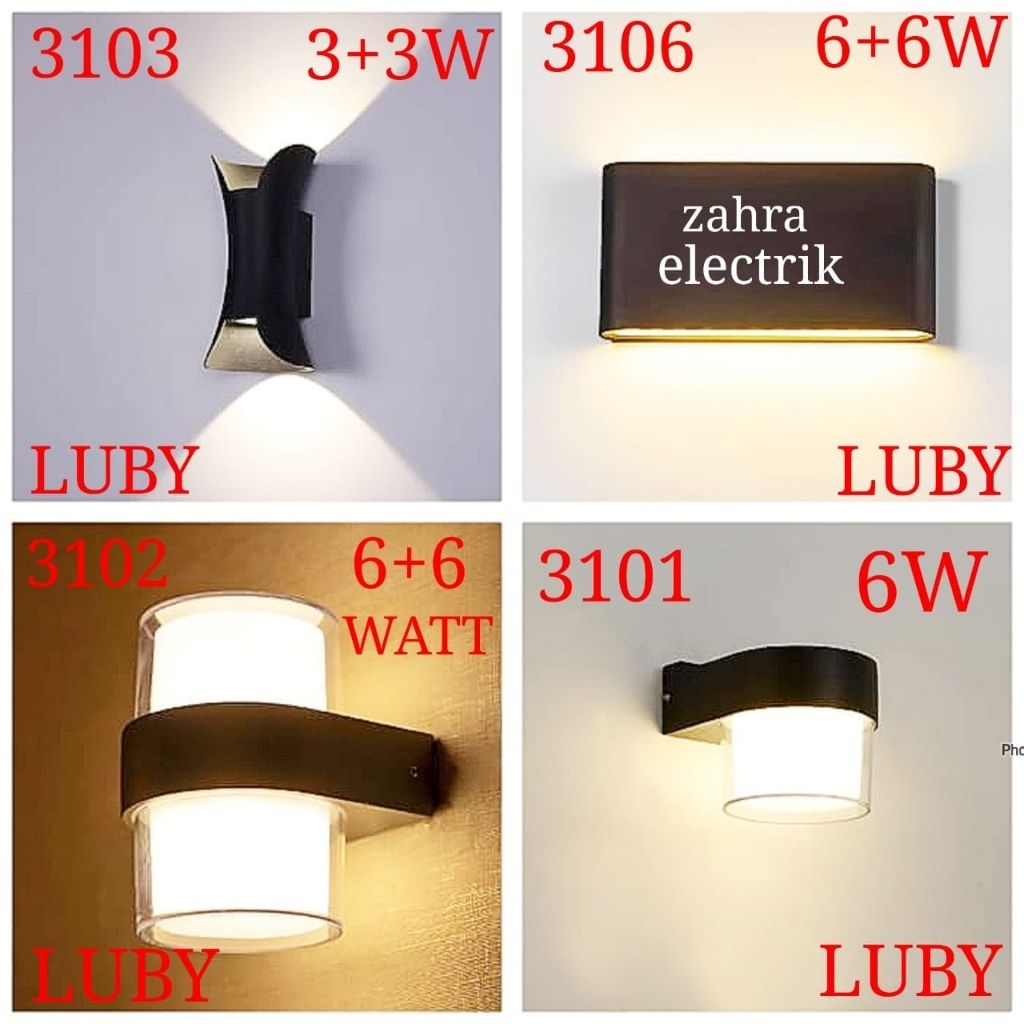 LUBY LAMPU LED HIAS / LAMPU DINDING / LAMPU TERAS CAHAYA KUNING