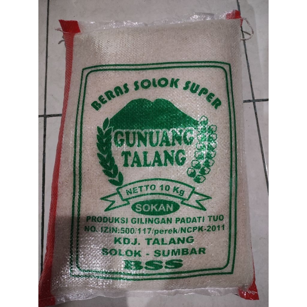 10kg Beras Solok Asli Bujang Marantau Talang (Bareh Samato)