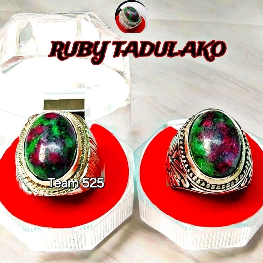 Cincin Batu Ruby Tadulako Asli Pria Wanita dim 18 mm cincin pria wanita terlaris