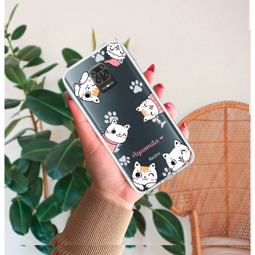 Case Xiaomi Redmi Note 9 9 PRO Cartoon Cat Cute Softcase Gambar Silicone Tpu Slim Clear