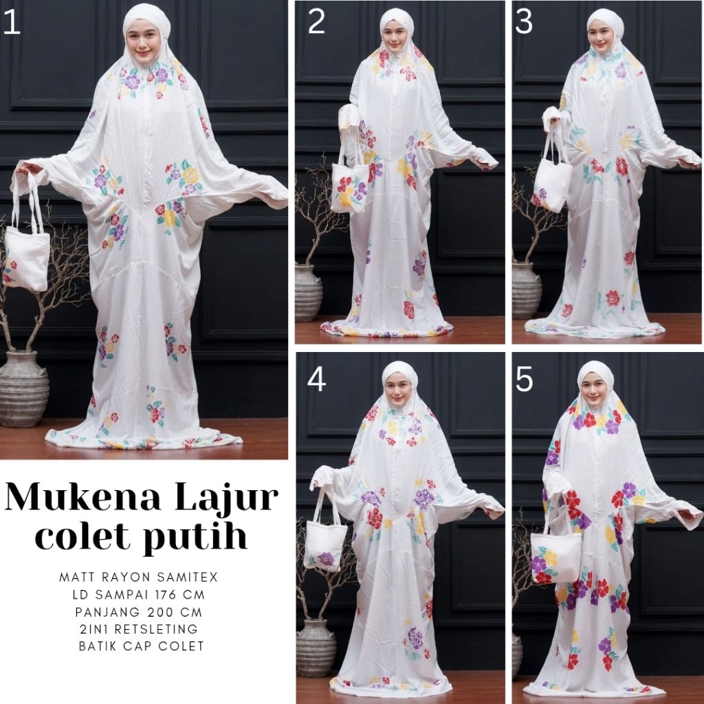 Mukena Terusan Batik Cap Pekalongan Rayon Super