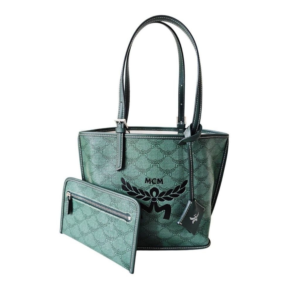 Mcm mini himmel tote green