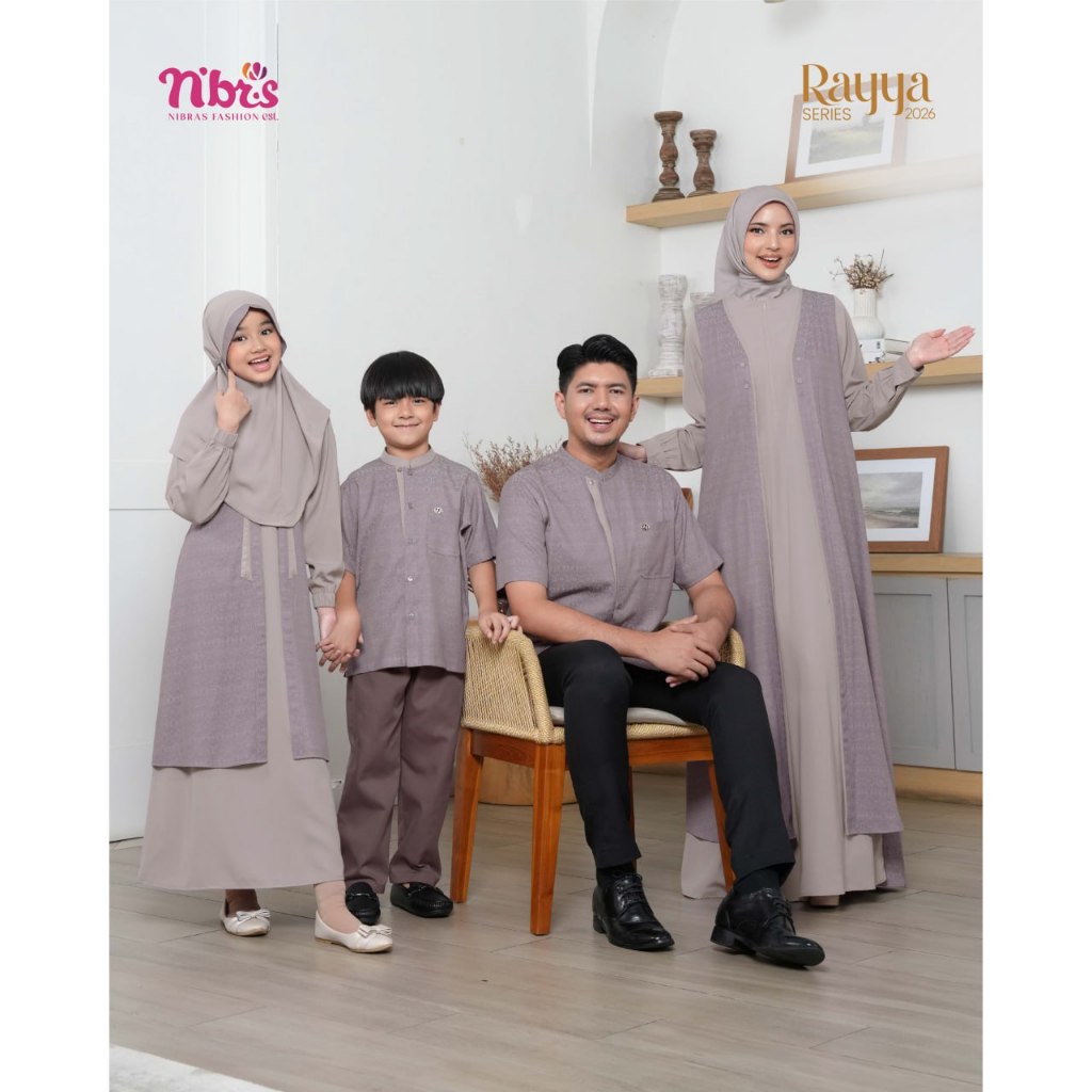 SARIMBIT NIBRAS HILDIA PALE MAUVE FASHION GAMIS HILDIA NBRS GAMIS IBU BUSUI LAYER KOKO AYAH ANAK LEN