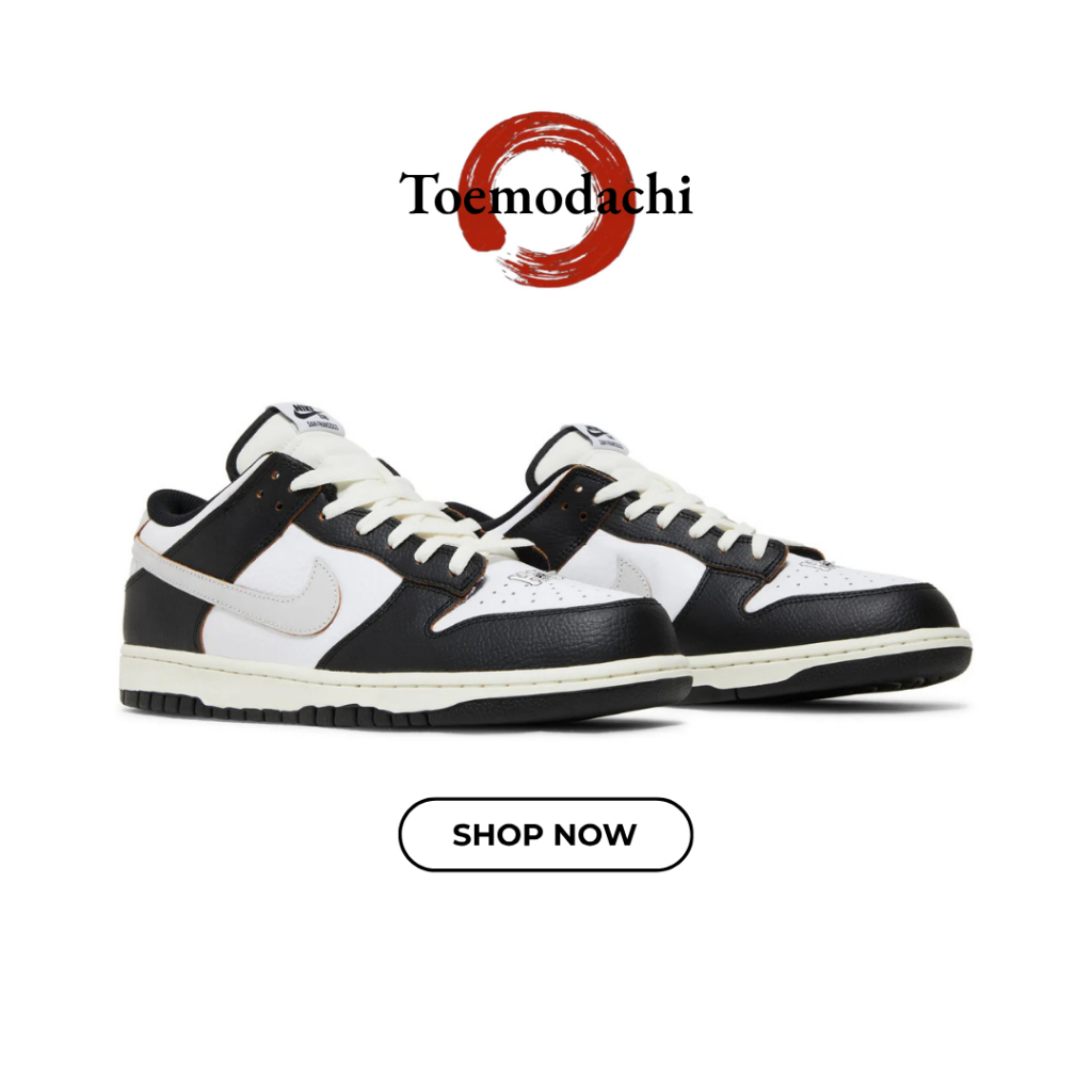 Toemodachi. - Sepatu Sneakers SB Dunk Low HUF San Francisco Black White Grey Orange Authentic